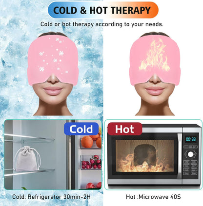 Migraine Relief Cap With Box - Instant Headache Relief Hat Reusable Gel Cap For Migraine Pain Relief Wearable Hot Cold Therapy Therapy (Random Color)