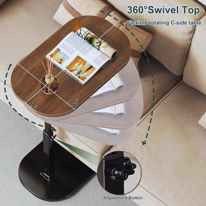Height Adjustable C-Shaped Side Table