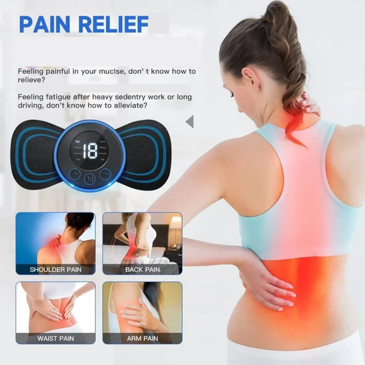 EMS Butterfly Neck Massager | Portable Electric Pulse Muscle Stimulator for Neck Pain Relief
