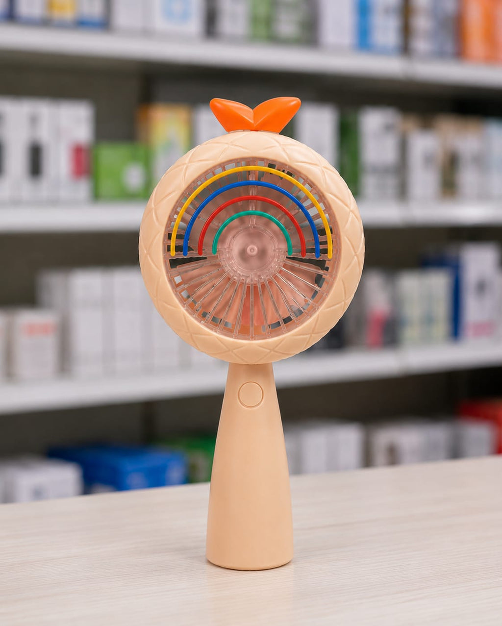 Rainbow LED Mini Fan – USB Rechargeable Handheld Fan