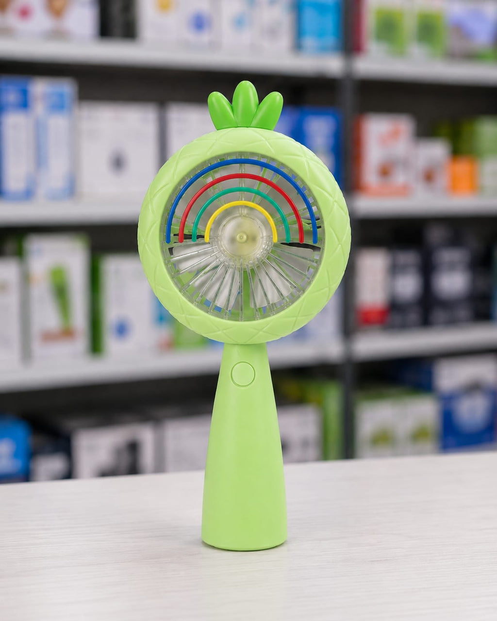 Rainbow LED Mini Fan – USB Rechargeable Handheld Fan