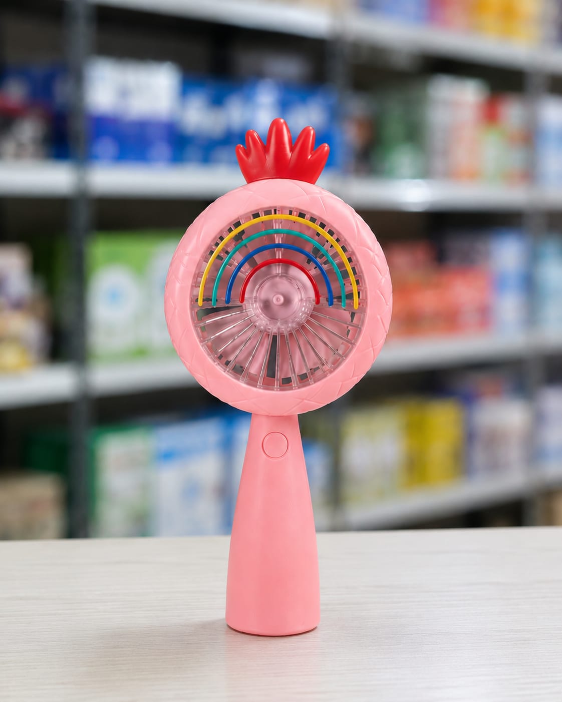 Rainbow LED Mini Fan – USB Rechargeable Handheld Fan