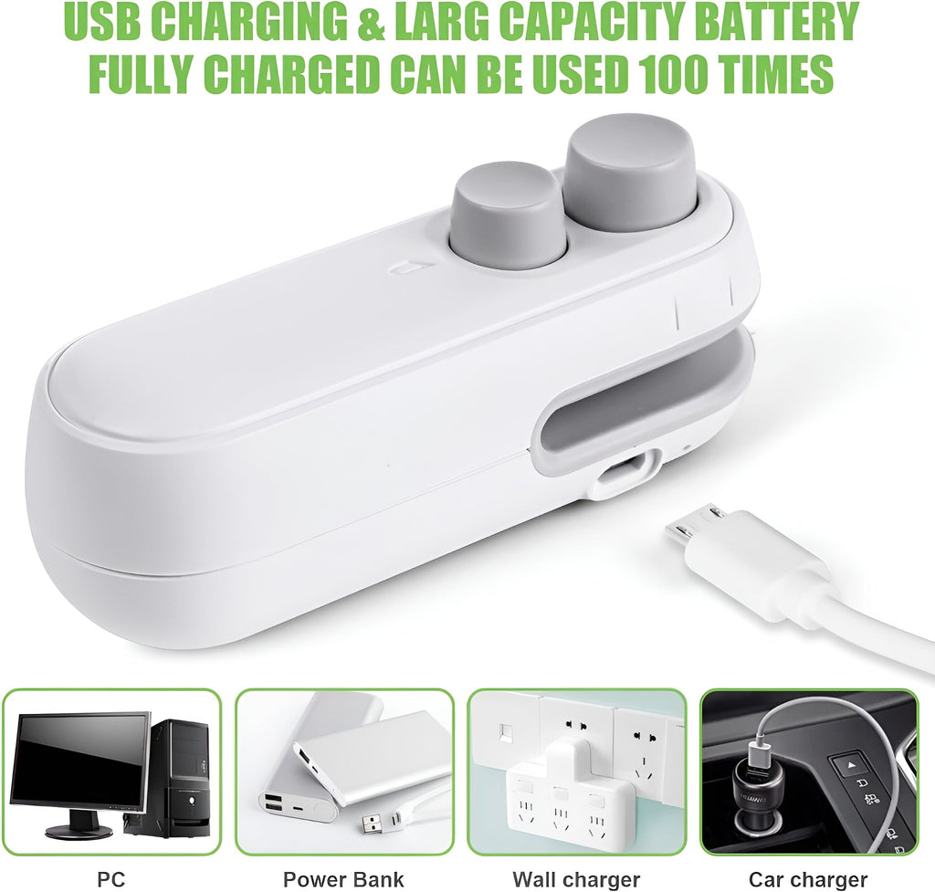 Rechargeable Mini Bag Sealer – Keep Food Fresh & Airtight
