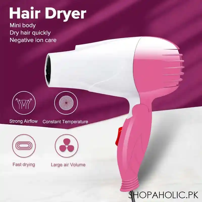 Nova Hair Dryer NV 1290 | Quick Dry Foldable Hair Dryer | Travel Dryer