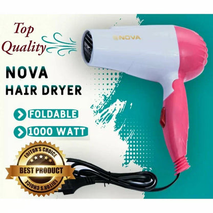 Nova Hair Dryer NV 1290 | Quick Dry Foldable Hair Dryer | Travel Dryer